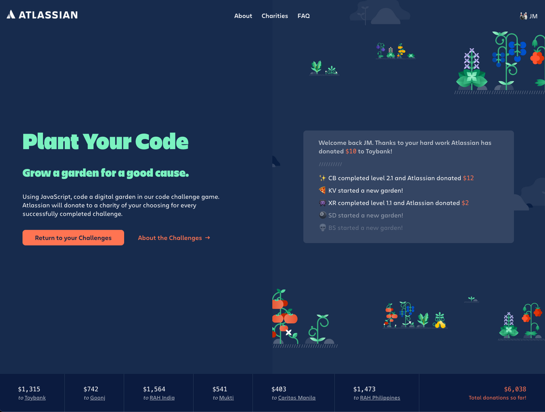 Atlassian - Plant Your Code, v2 screenshot